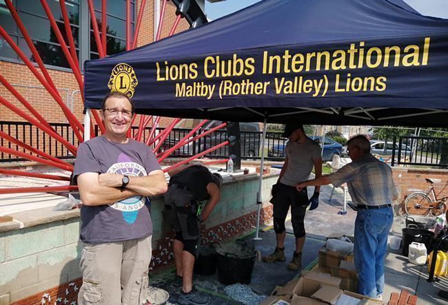 Lions gazebo shelters Maltby Miners Memorial volunteers