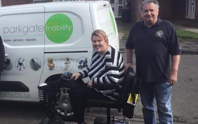 MRVL help Joanne with her new mobility scooter